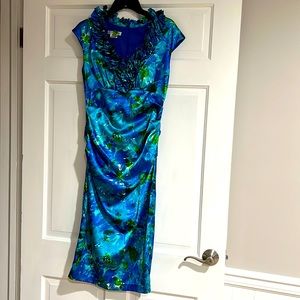 London Times cocktail dress. Blues green. Sized as a ten but runs small.